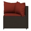 Pemberly Row Rattan Powder-Coated Steel & Tempered Glass Brown Patio Lounge Set