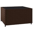 Pemberly Row PE Rattan Patio Lounge Set in Brown With Green Cushions