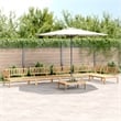 Pemberly Row Solid Acacia Wood Modular Pallet Sofa Set in Natural Wood