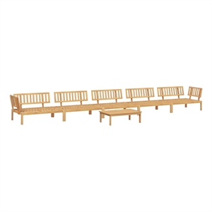 Pemberly Row Solid Acacia Wood Modular Pallet Sofa Set in Natural Wood