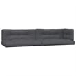 Pemberly Row Solid Acacia Wood 3 Piece Modular Pallet Sofa Set in Anthracite