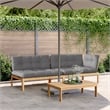 Pemberly Row Solid Acacia Wood Large Modular Pallet Sofa Set in Brown