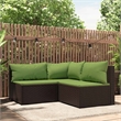 Pemberly Row Synthetic Poly Rattan Patio Lounge Set in Brown