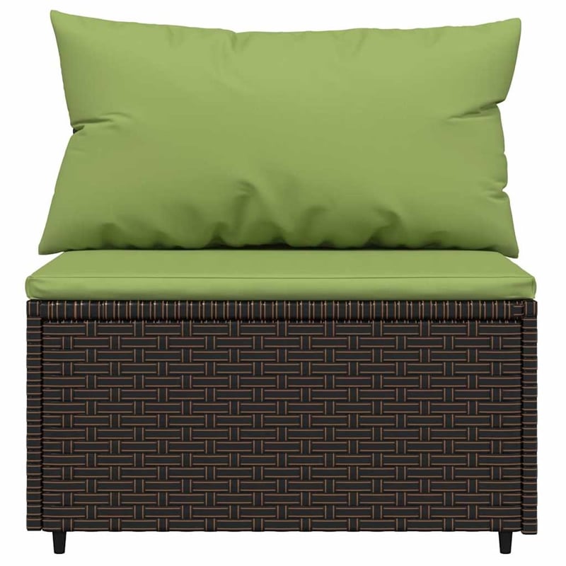 Pemberly Row Contemporary Patio Lounge Set in Brown And Green Cushions