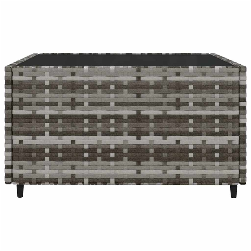 Pemberly Row Synthetic Poly Rattan Patio Lounge Set in Powder-coated Gray