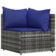 Pemberly Row PE Rattan Standard Modular Patio Lounge Set Gray