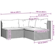 Pemberly Row PE Rattan Standard Modular Patio Lounge Set Gray