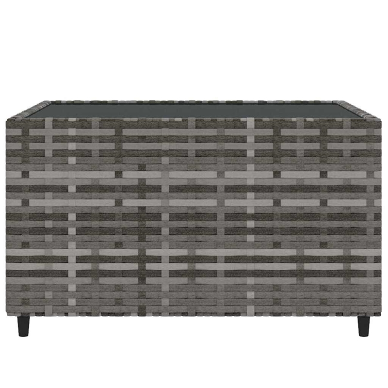 Pemberly Row PE Rattan Medium Adjustable Feet Patio Lounge Set in Gray
