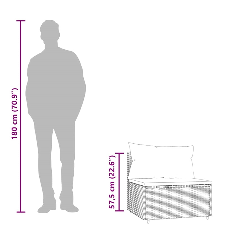 Pemberly Row Patio Lounge Set in Gray PE Rattan Standard Adjustable Feet