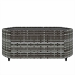 Pemberly Row Synthetic Poly Rattan Patio Lounge Set in Powder-coated Gray