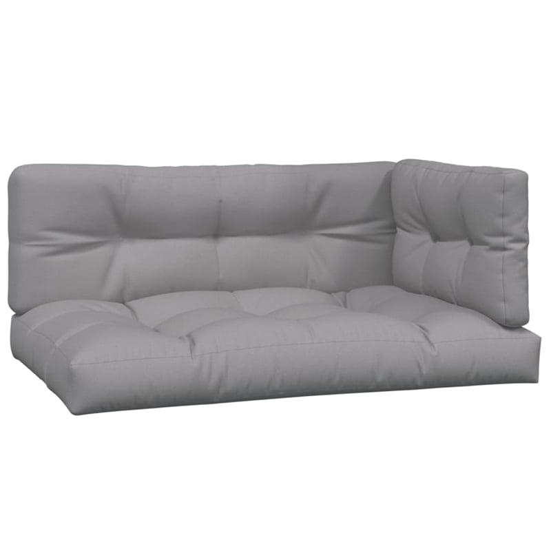 Pemberly Row Solid Acacia Wood Standard Modular Pallet Sofa Set in Gray