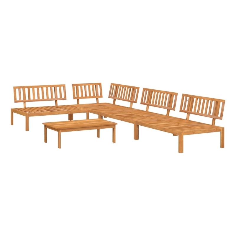 Pemberly Row 5 Piece Solid Acacia Wood Pallet Sofa Set in Natural Wood