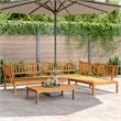 Pemberly Row Solid Acacia Wood Modular Garden Pallet Sofa Set in Brown
