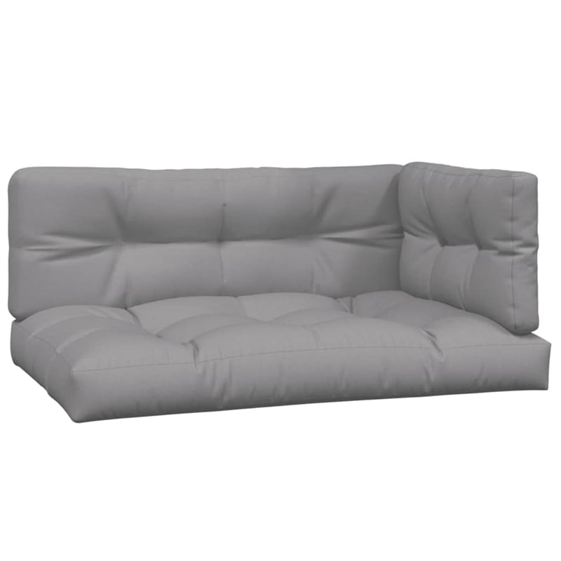 Pemberly Row Acacia Wood & Polyester Medium Modular Pallet Sofa Set in Gray