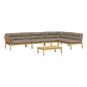 Pemberly Row Pallet Sofa Set Solid Acacia Wood Solid Acacia Wood & Polyester