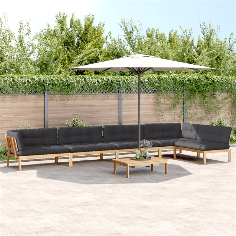 Pemberly Row Pallet Sofa Set Solid Wood Solid Acacia Wood Large Modular