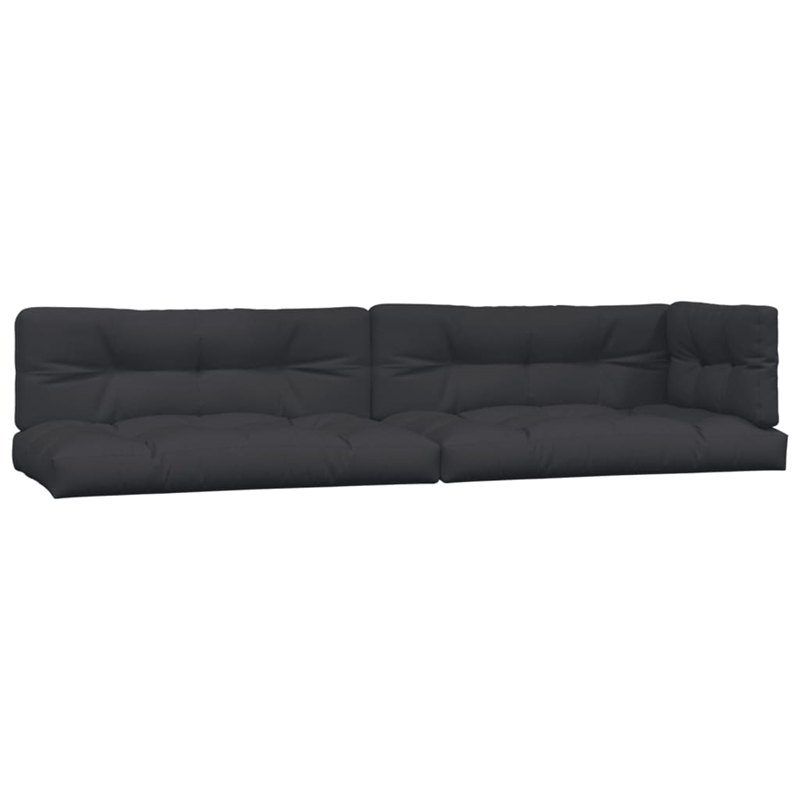 Pemberly Row Solid Acacia Wood Large Modular Pallet Sofa Set in Black