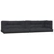 Pemberly Row Solid Acacia Wood Large Modular Pallet Sofa Set in Black