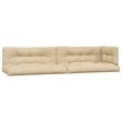 Pemberly Row Acacia Wood Medium Pallet Sofa Set Set of 3 With Beige Cushions