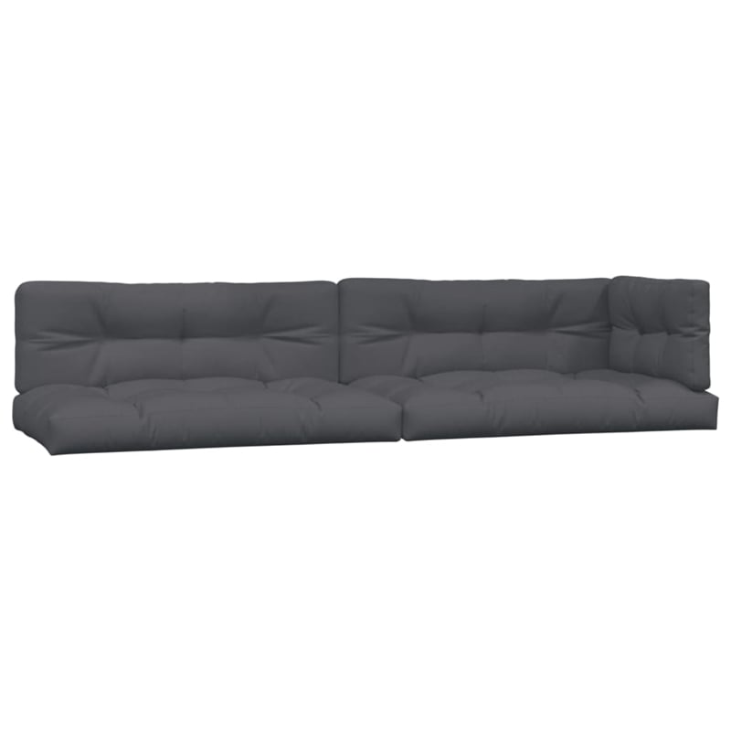 Pemberly Row Solid Acacia Wood Large Modular Pallet Sofa Set in Anthracite
