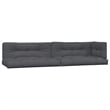 Pemberly Row Solid Acacia Wood Large With Cushions Pallet Sofa Set in Anthracite
