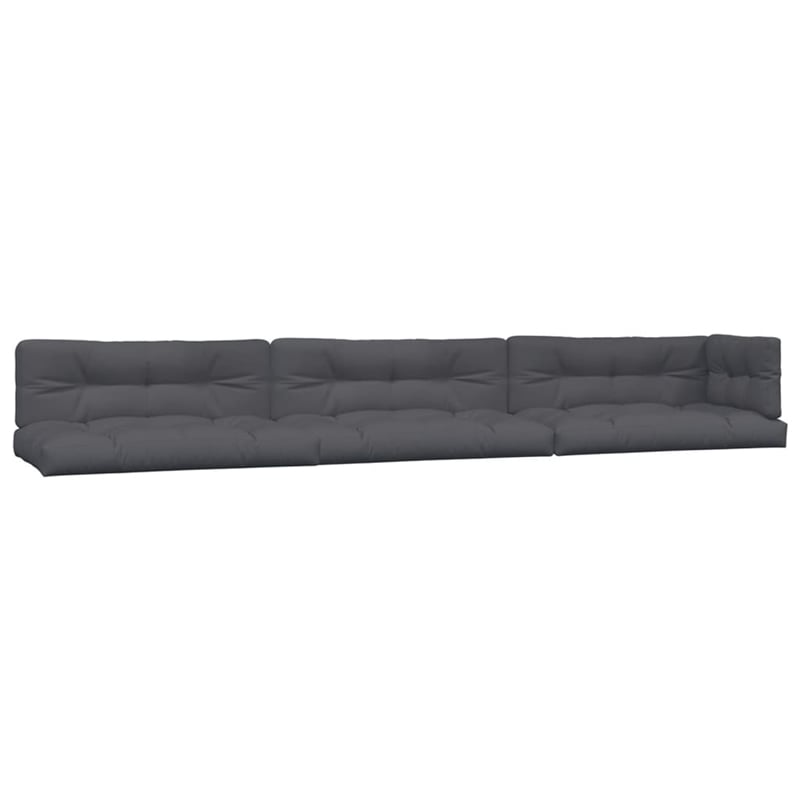 Pemberly Row Solid Acacia Wood Large With Cushions Pallet Sofa Set in Anthracite