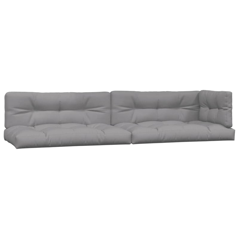 Pemberly Row Acacia Wood With Cushions Pallet Sofa Set in Gray & Natural Wood