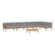 Pemberly Row Acacia Wood With Cushions Pallet Sofa Set in Gray & Natural Wood