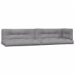 Pemberly Row Acacia Wood Large Pallet Sofa Set in Natural Wood w/ Gray Cushions