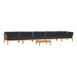 Pemberly Row 6 Piece Solid Acacia Wood Patio Pallet Sofa Set in Natural Wood