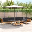 Pemberly Row Contemporary Pallet Sofa Set in Natural Wood & Anthracite