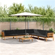 Pemberly Row 6 Piece Solid Acacia Wood Patio Pallet Sofa Set With Cushions