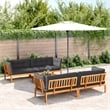 Pemberly Row 5 Piece Solid Acacia Wood Patio Pallet Sofa Set With Cushions