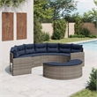 Pemberly Row PE Rattan Large Patio Sofa Set in Gray With Removable Covers
