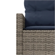 Pemberly Row PE Rattan Large Patio Sofa Set in Gray With Removable Covers