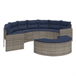 Pemberly Row PE Rattan Large Patio Sofa Set in Gray With Removable Covers