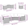 Pemberly Row Contemporary Garden Sofa Set in Black & Cream/White