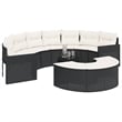 Pemberly Row Contemporary Garden Sofa Set in Black & Cream/White