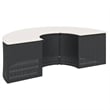 Pemberly Row Contemporary Garden Sofa Set in Black & Cream/White