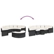 Pemberly Row Contemporary Garden Sofa Set in Black & Cream/White