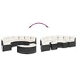 Pemberly Row Contemporary Patio Sofa Set in Black & Cream/White Finish