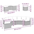 Pemberly Row Contemporary Garden Sofa Set in Black & Cream/White Finish