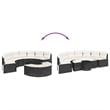 Pemberly Row Contemporary Garden Sofa Set in Black & Cream/White Finish