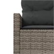 Pemberly Row PE Rattan Garden Sofa Set in Gray With Steel Frame and Glass Table