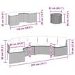 Pemberly Row Contemporary Patio Sofa Set in Gray & Navy Blue