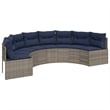 Pemberly Row Contemporary Patio Sofa Set in Gray & Navy Blue