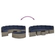 Pemberly Row Contemporary Patio Sofa Set in Gray & Navy Blue