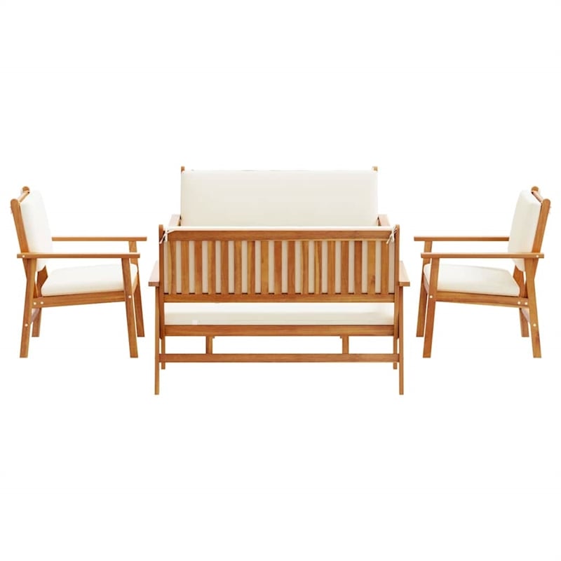 Pemberly Row 5 Piece Solid Acacia Wood Garden Sofa Set in Brown