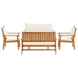 Pemberly Row 5 Piece Solid Acacia Wood Garden Sofa Set in Brown