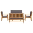 Pemberly Row 5 Piece Solid Acacia Wood Garden Sofa Set in Brown
